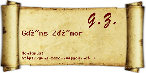 Güns Zámor névjegykártya